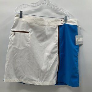 Nancy Lopez Golf Skort Blue White Color Block Moisture Wicking Womens 16